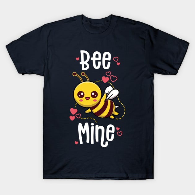 Bee Mine Valentines Day Pun Cute Bee Honey Beekeeper T-Shirt by 14thFloorApparel